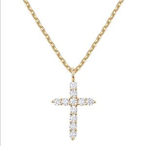 14K Gold Plated Cross Pendant Necklace